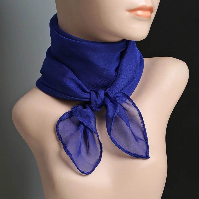 FIONA 70*70cm In Stock Wholesale New Summer Women Scarf Big Fashion Ladies Neck Square Chiffon Silk Scarf