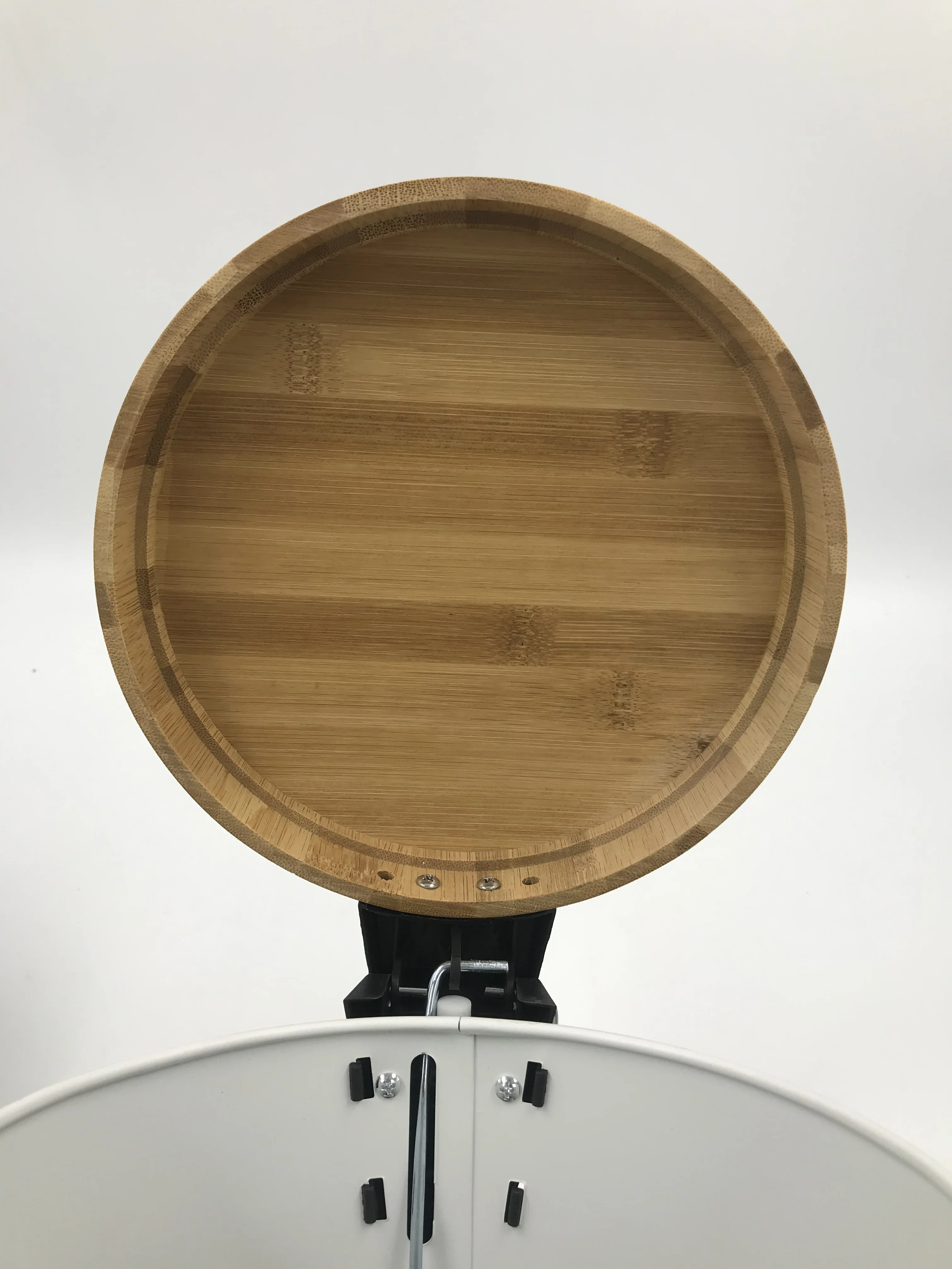 Cheap Price Indoor White Round Metal  Bamboo lid and Foot Pedal Garbage trash can with Removable Inner Wastebasket