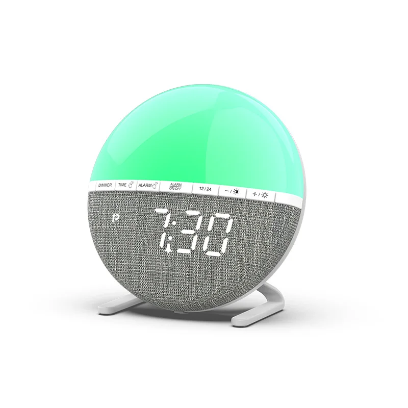 Popular Wake Up Light Kids 7 Color Smart Alarm Sunrise Clock Alarm Clock With Bell Function