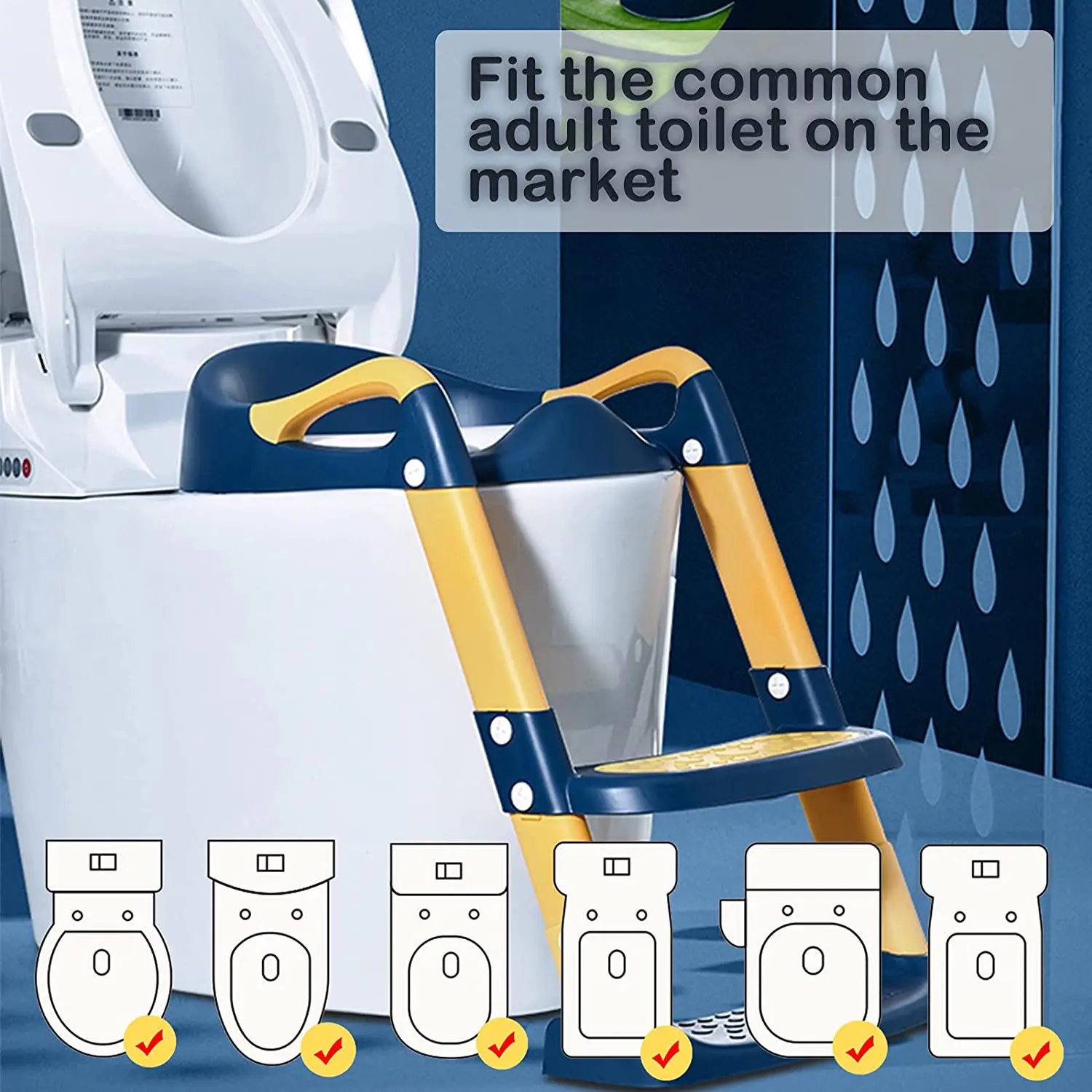 Wholesale Height Adjustable folding bathroom kids toilet step stool