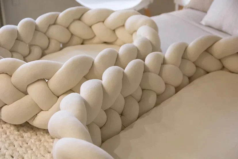 Snoozzz 1 pcs white braided baby nest bed 4 stand