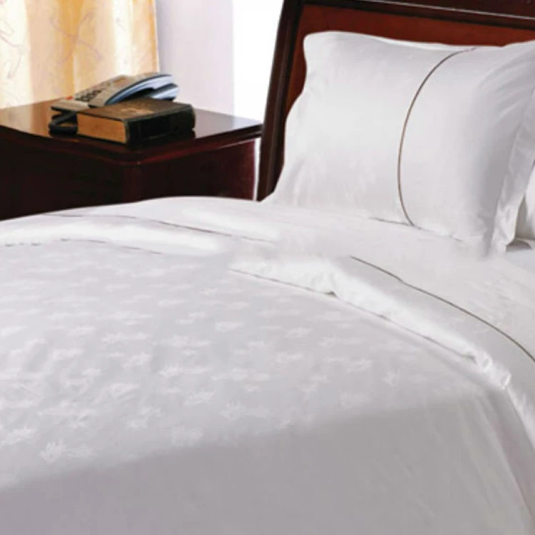 
Оптовая продажа, индивидуальный Комплект постельного белья хорошего качества из жаккардового плетеного хлопка белого цвета для отеля, постельное белье для отеля 