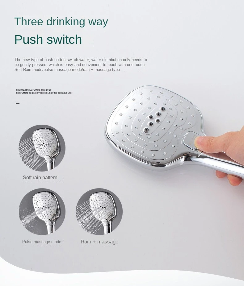 DQOK Round Hand Shower Thermostatic Single Function Brass Shower Faucet Chrome Concealed Shower Suit