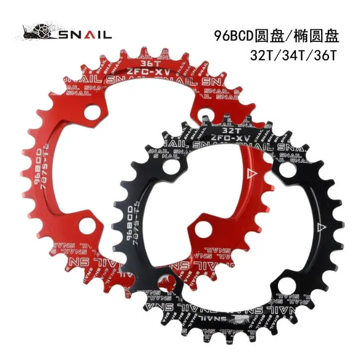 Велосипедная круглая/Овальная цепь SNAIL 96BCD для Shimano 32 34 36T зубчатая одинарная пластина горного