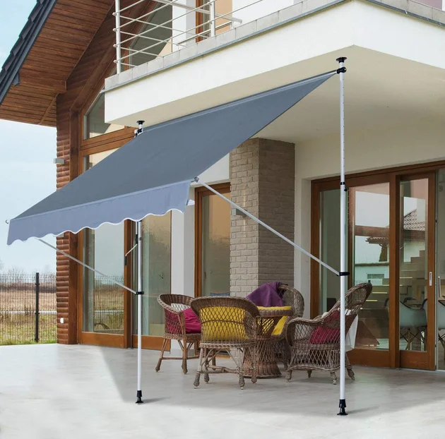 Promotional Wholesales Clamp Awning Balcony Awning Retractable Outdoor Patio Garden Sun Shade Shelter Awning manual retractable