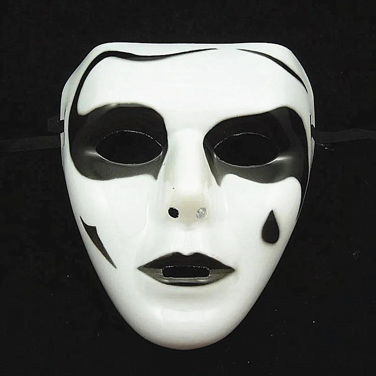 Halloween Party Decoration Mask Ghost Step Dance White Street Dance Hand Painted Mask Masquerade Masquerade Plastic party Mask