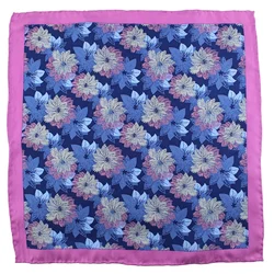 China Supplier Premium Men Business Novelty Fashion Custom Printing Leaf Wholesale Handkerchief Pocket Squares Hand Rolled