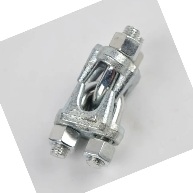Heavy duty type adjustable wire rope cross loop clamp M18 size Galvanized steel DIN 741 Malleable for wire rope fitting