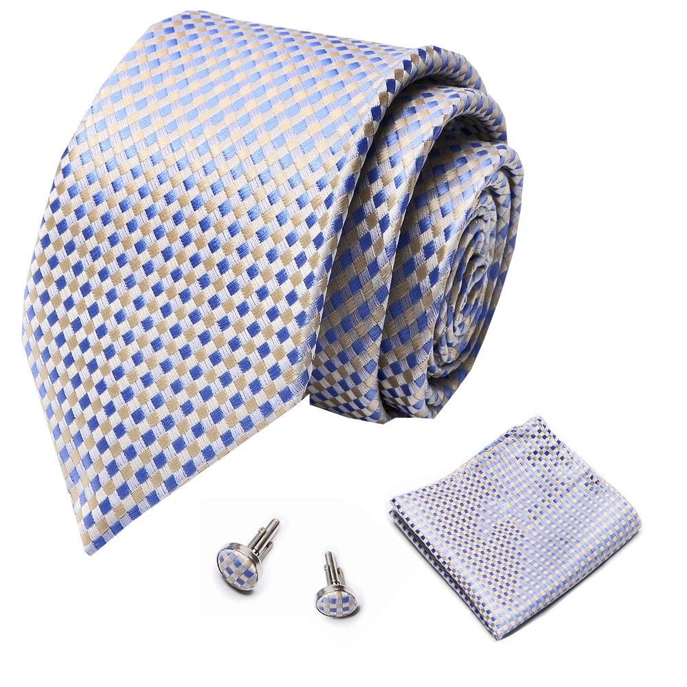 Guangzhou latest fashion Low MOQ 18 color stock neck tie for man woven 100% silk neck tie sets with box