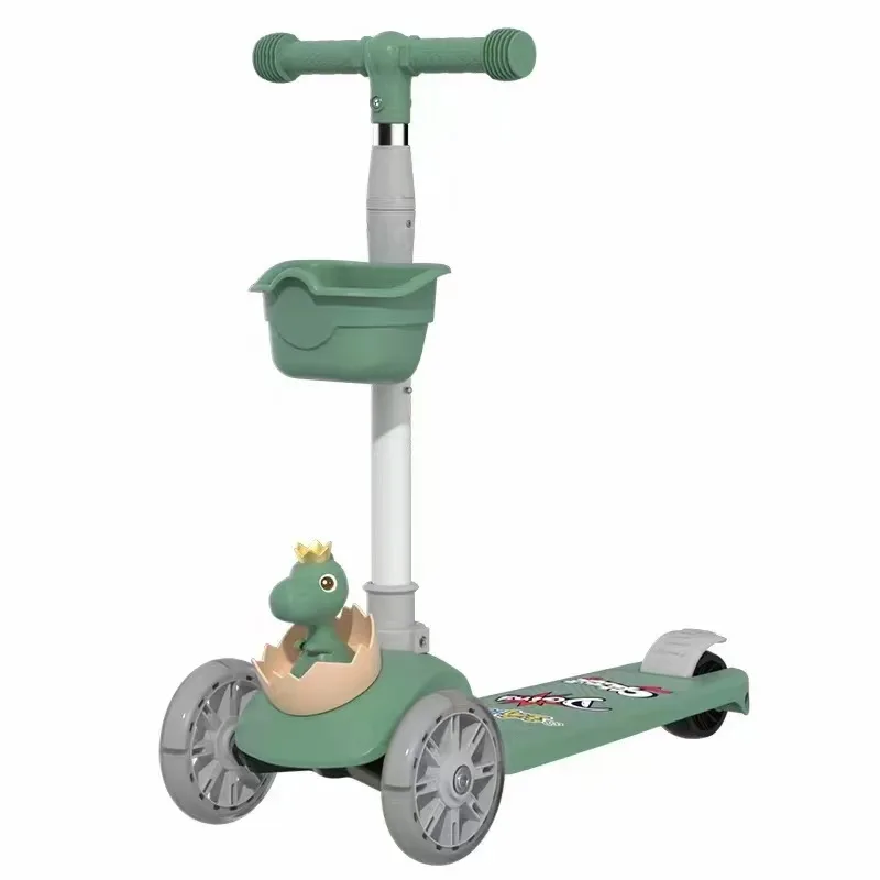 Top sell 3 in 1 kids scooter for 3-8 year old child/three wheel flash music scooter folding with seat light and music
