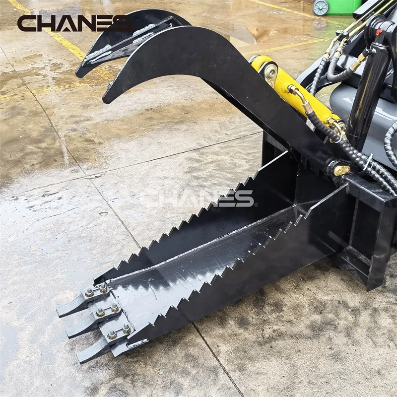 High Quality Mini Diesel Skid Loader with Stump Grapple Bucket Attachment   Small Crawler Track Loader Constructed in China