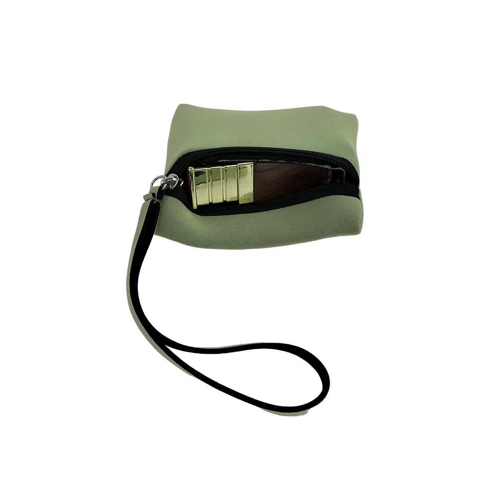 Small Eco Friendly Custom Neoprene SBR plain Makeup Cosmetic Bag With handle