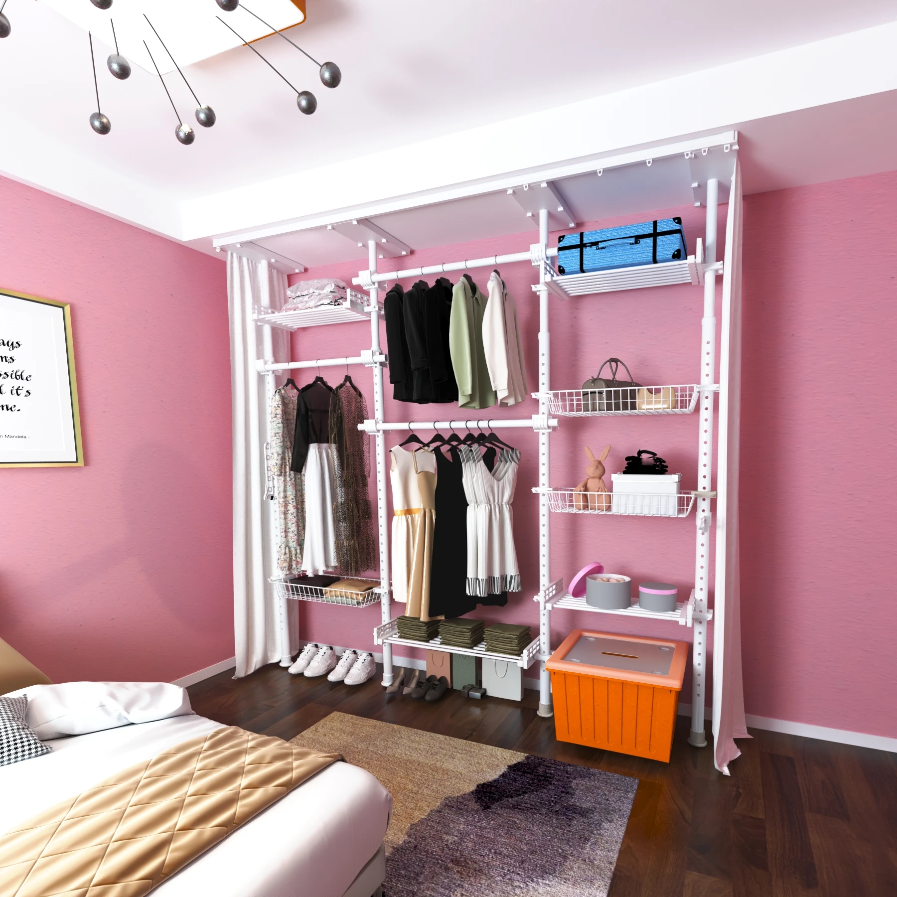 Roman boom upgrade home folding closet simple design storage cabinet easy to assemble portable closet