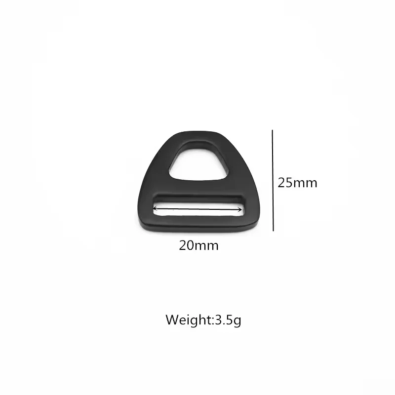 Anodized Black 15mm 20mm 25mm Aluminum D Ring Buckle Strong Triangle Hook Multi-Way For Pet Collar Bag Parts Accessories