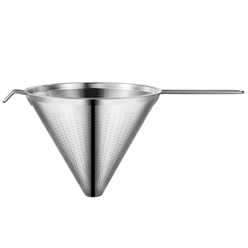 Stainless steel kitchen conical funnel filter juice soy milk filter liquid conical drain colander
