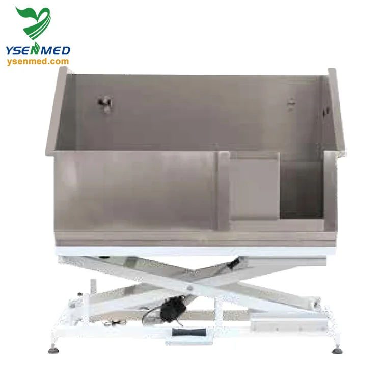 Classic Metal Dog Bathtub Electric Lifting Pet Cleaning Tub with Swing in/out Ramp for Vet Clinic YSBTS-130