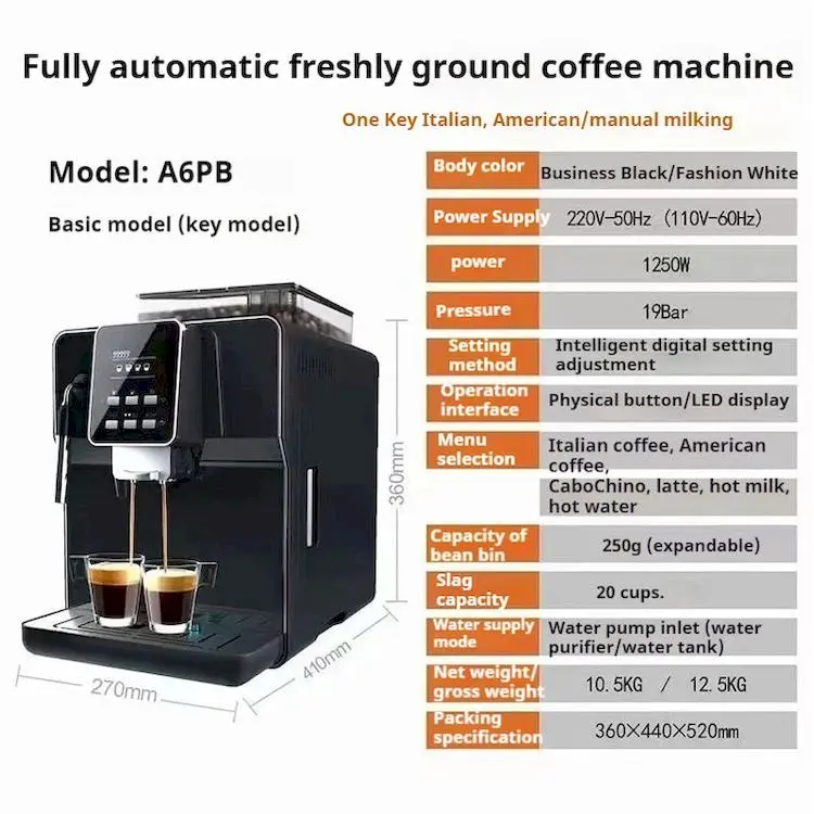 2024 Hot Selling Coffee Machine Wholesale Fully Automatic Coffee Machine Premium Coffee Grinders with Factory Outlet