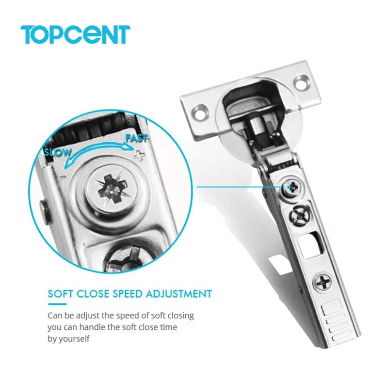Topcent CH.9929 Invisible 4D Hydraulic Hinge Kitchen Spring Soft Close Concealed Cabinet Door Furniture Hinges