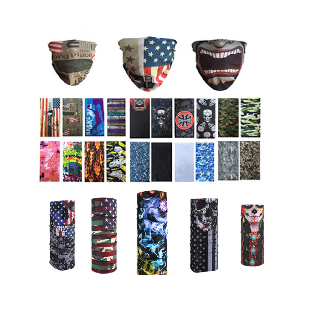 Оптовая продажа, летняя Многофункциональная Защита для лица Uv Upf50 + для езды на велосипеде, рыбалки, простой сублимационный пользовательский принт, бесшовные гетры на шею