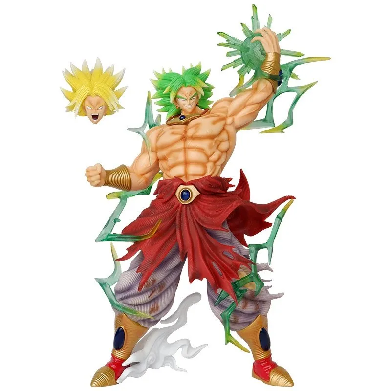 41cm Super Saiyan Double Headed BUG Broly Glowing Collect Model Toy Dragon Balls Toy Anime Action Figures