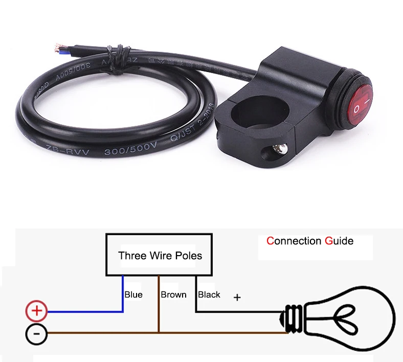 
KR-MS10 motorcycle kill switch Waterproof & Compact Diameter 22mm/25mm DC12V 16A custom motorcycle switches 