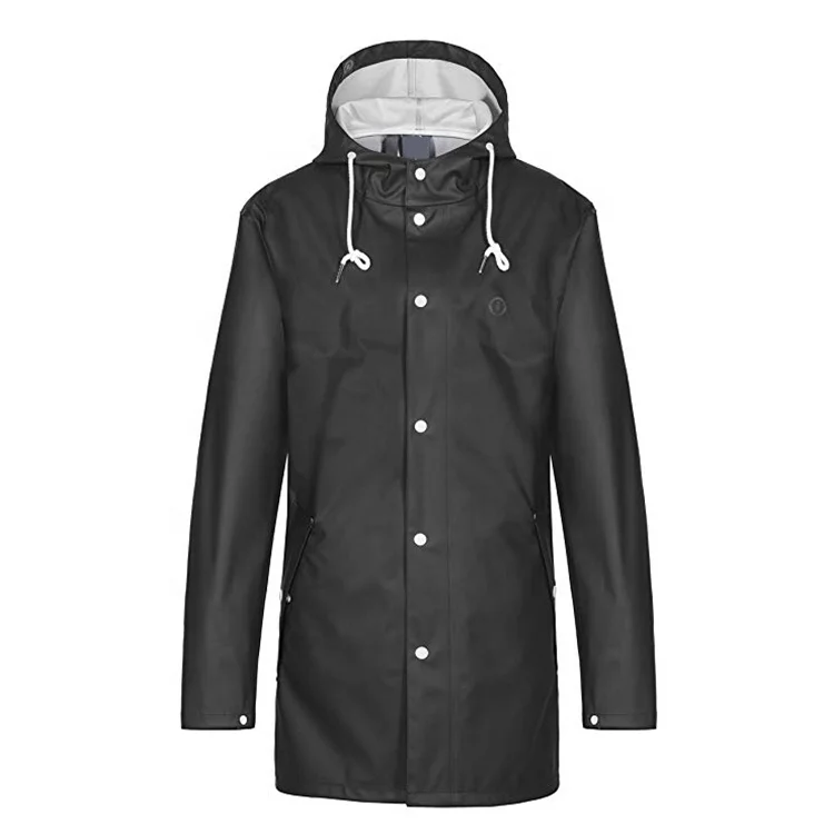High Quality Reusable Customized Logo Hoodie Breathable Polyurethane PU Raincoat