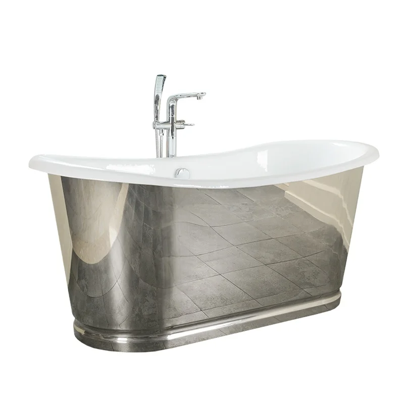 Чугунная французская ванна с зеркалом, 66 дюймов