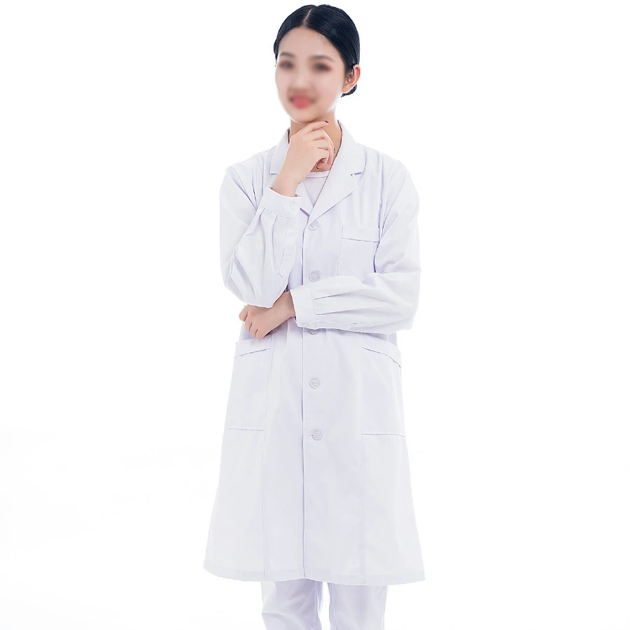 Factory direct supply summer nurse uniform hospital bias lapel hospital pharmacy white coat internship work clothes