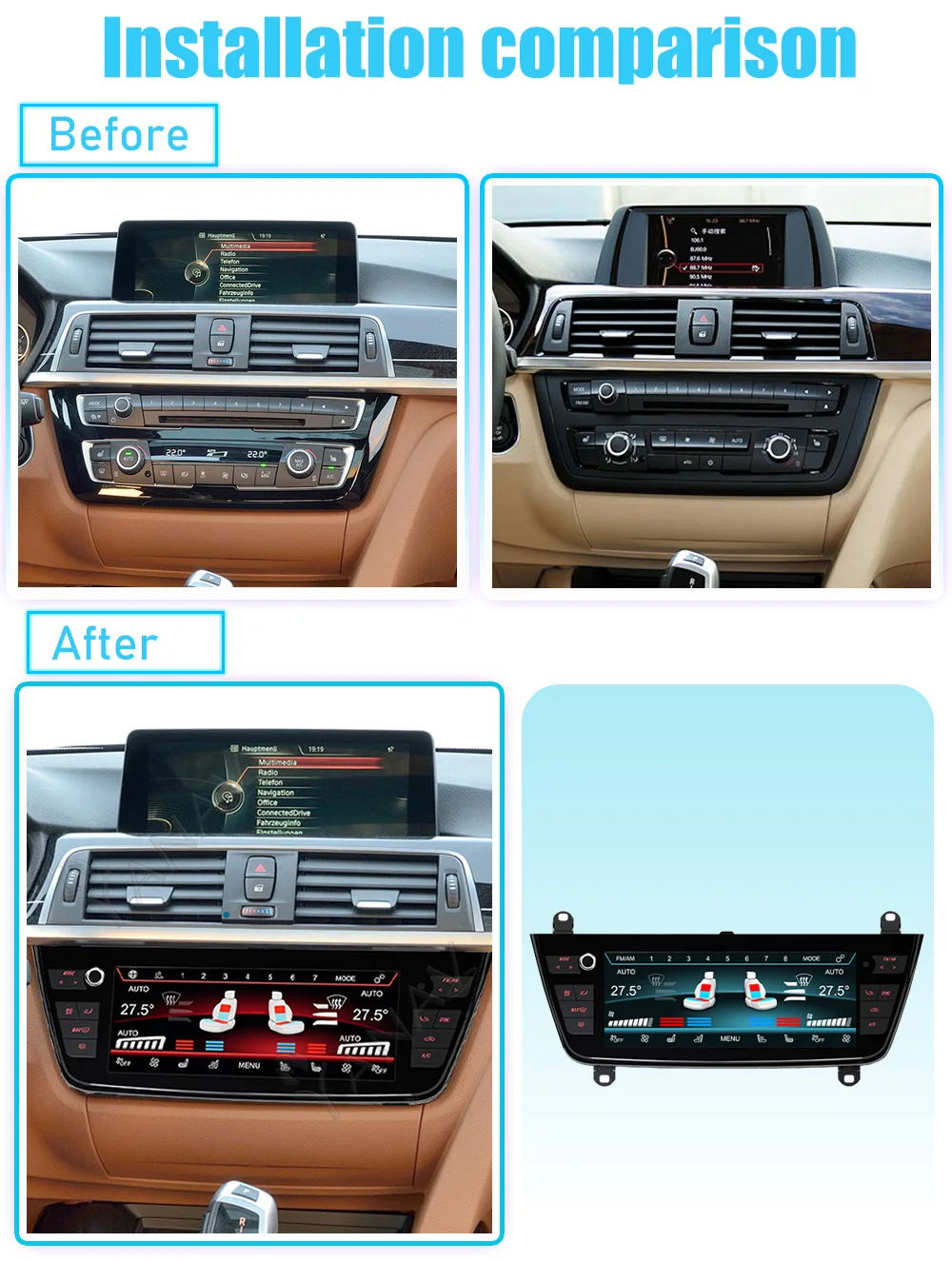 Цифровая климатическая панель переменного тока для BMW 3 серии F30 F31 4 F32 F33 F36 с воздушным управлением приборная сенсорный экран подогревом Plug And Play