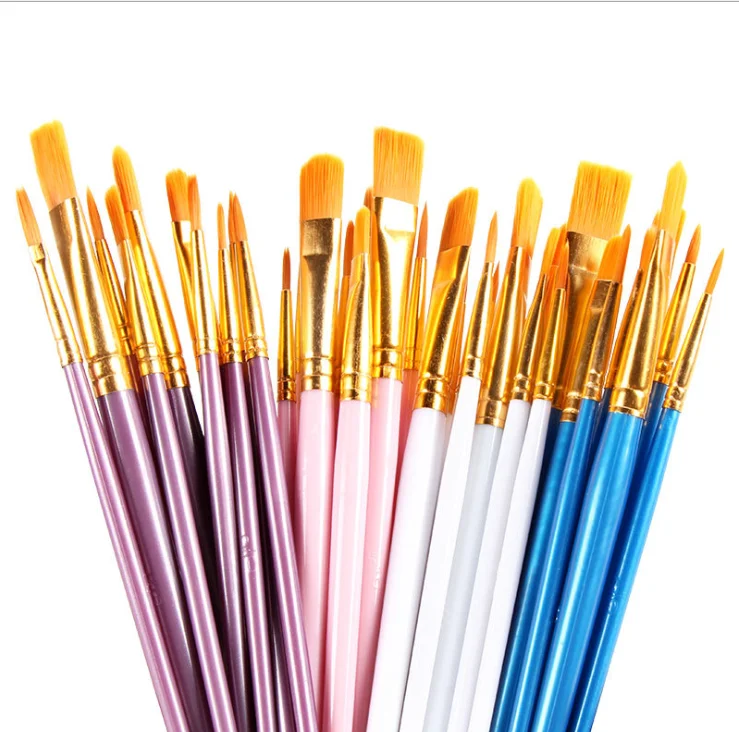 Nylon Hair Artist Acrylic Paint Brushes Watercolor Round Pointed Tip Paint Brush Set