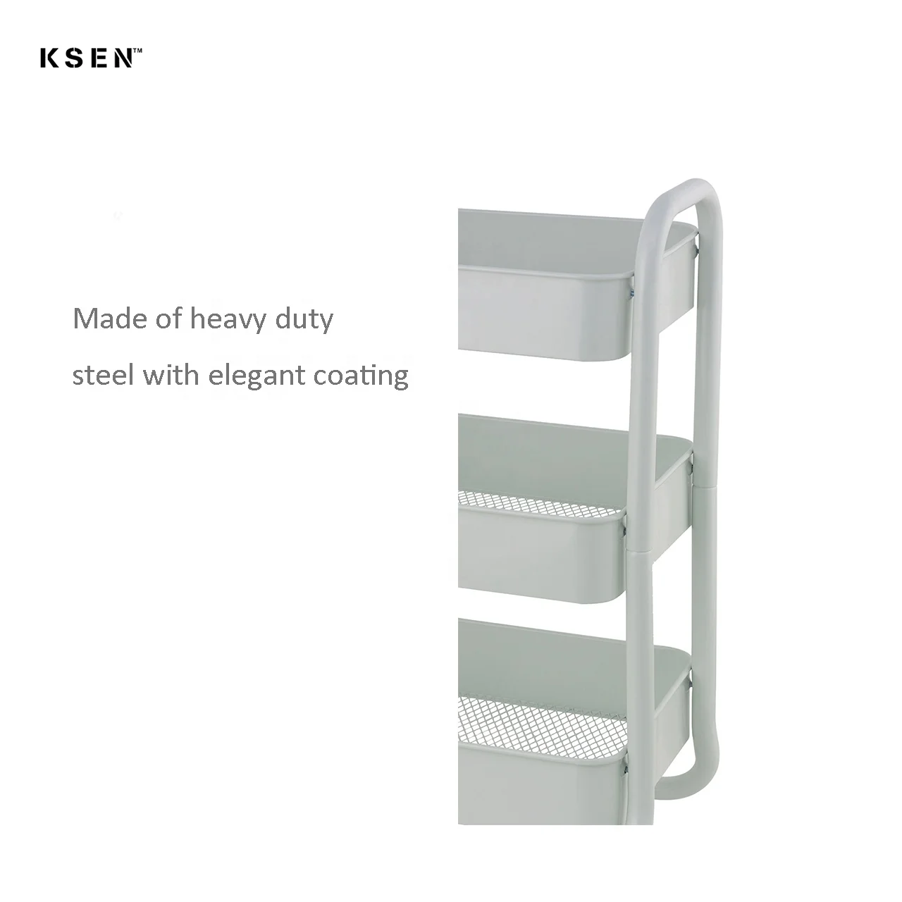Stainless Steel 3-Tier Kitchen Trolley With Baskets TR0042
