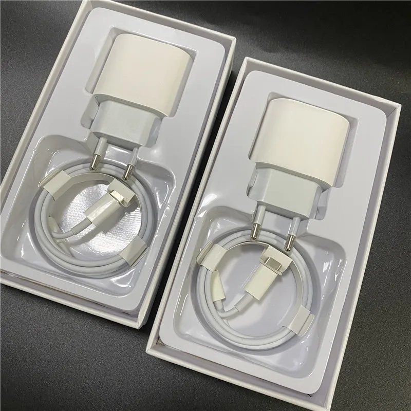  18 Вт 20 хит продаж стандарта ЕС США Великобритании Plug USB-C PD Type-C кабель для зарядного устройства мощность адаптеры сим-карт iPhone 8 plus X XS MAX 11 12 pro устройство быстрой
