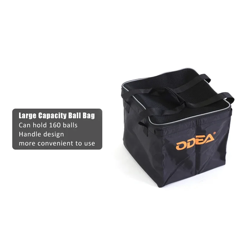 ODEA Tennis Ball Basket Bag Holder Hopper 160 Balls Large Capacity Portable Tennis Cart Movable with Wheels