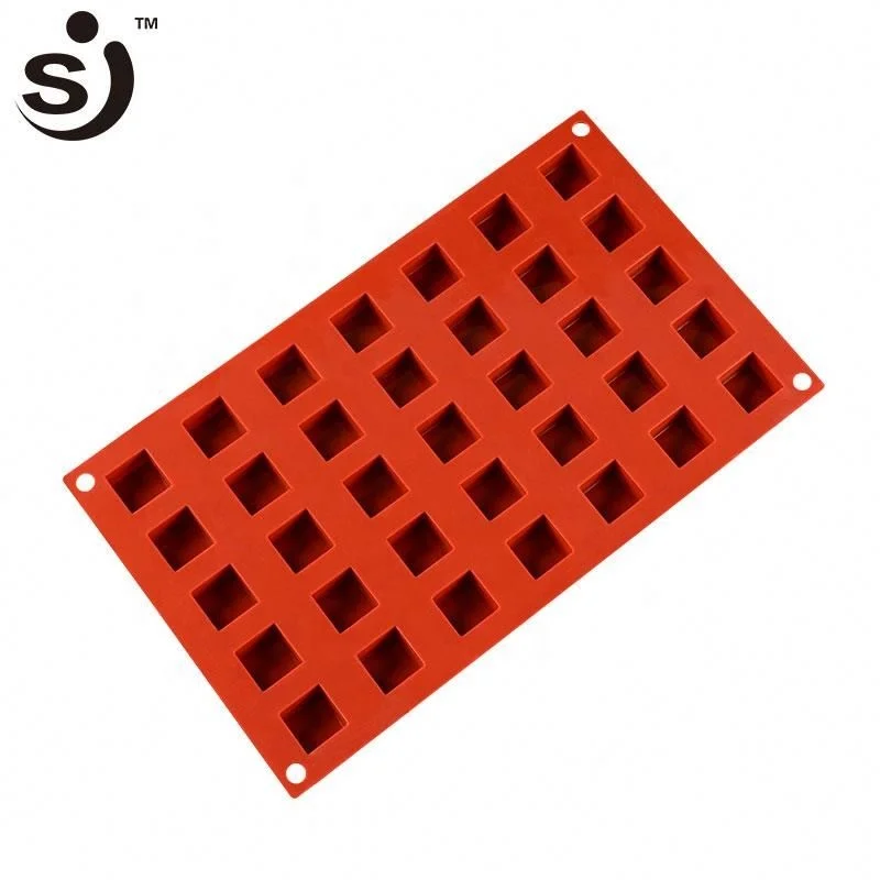 Yiwu Factory Direct Selling 35 Mini Square Mousse Silicone Molds Baking Cake