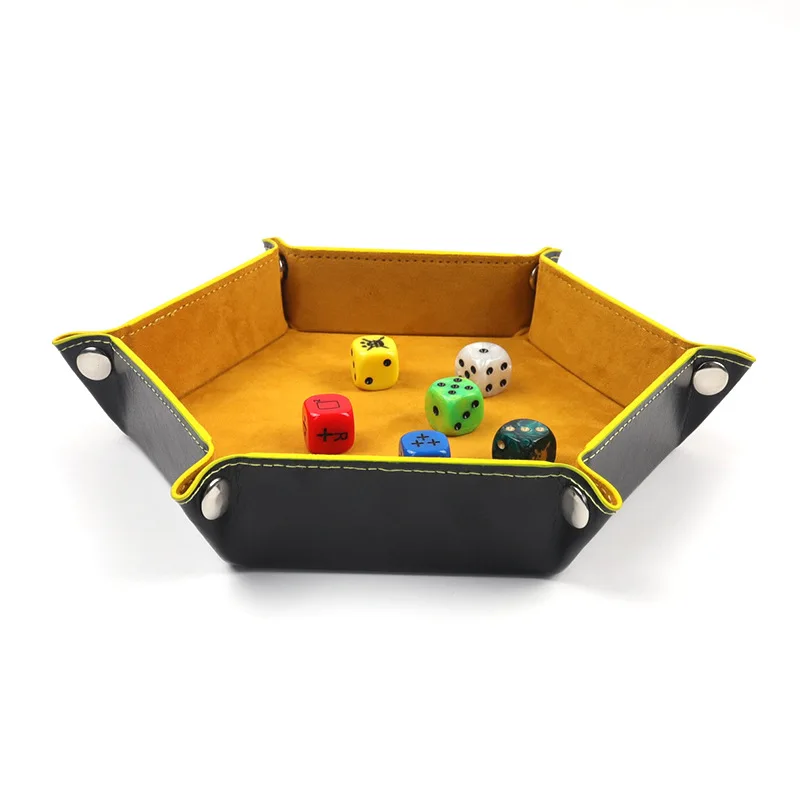 Hexagonal Velvet Fabric Dice Tray