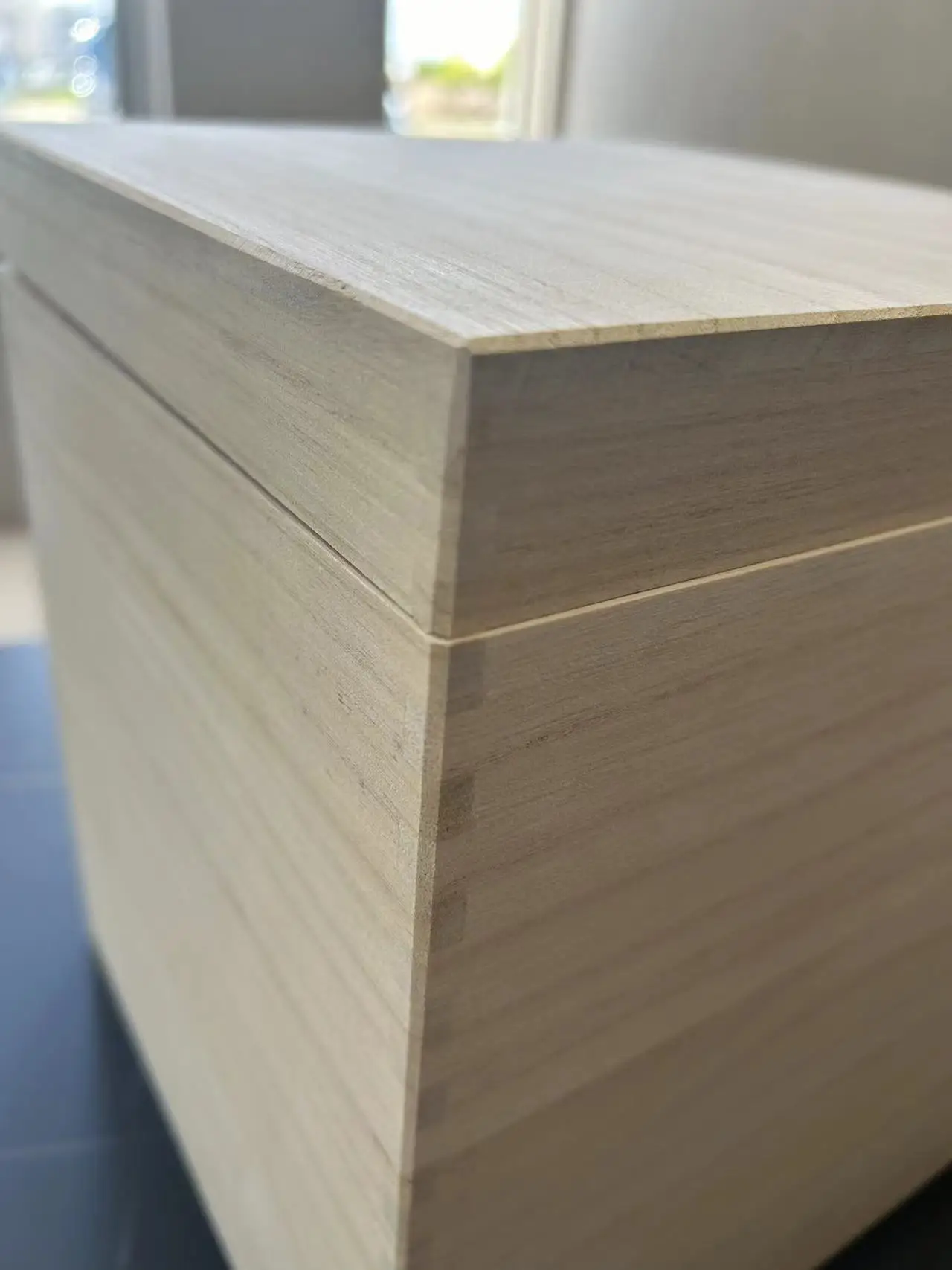 Rustic Wooden Storage Box Container with Hinged Lid and Front Clasp 5.4' x 5.4' x 3.9'