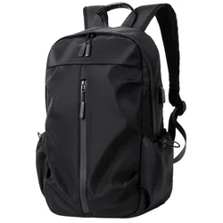 custom new fashion wholesale casual travel laptop men black waterproof Polyester  design business backpack with usb