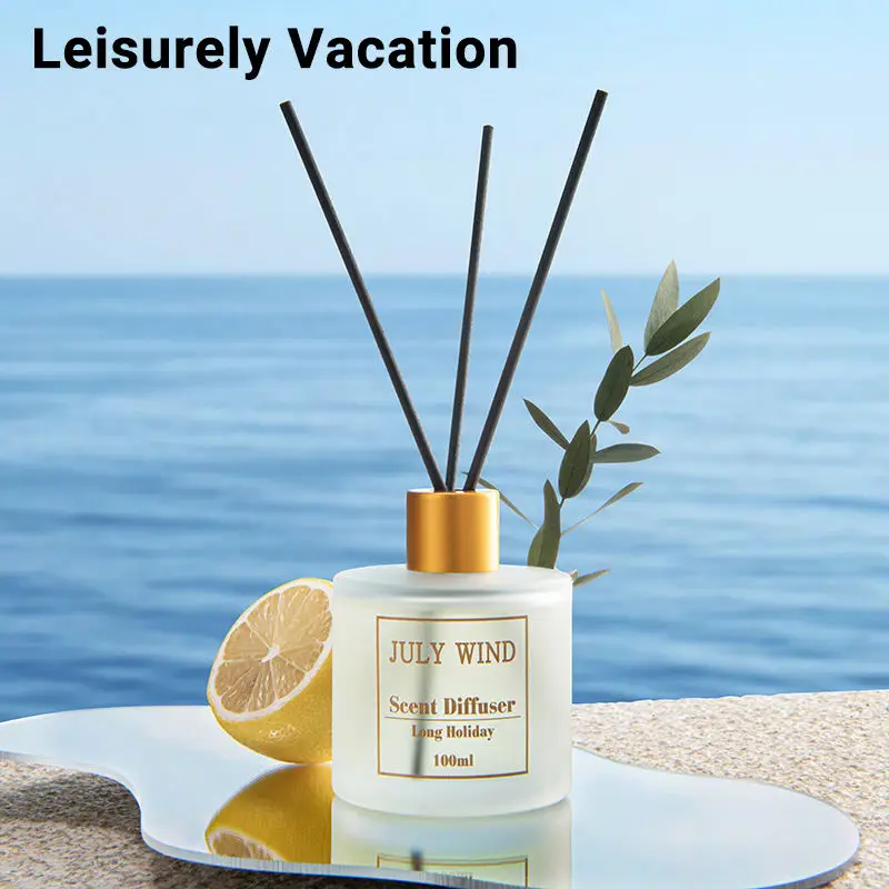 Luxury In-Room Aroma Frosted Glass Jar Perfume Diffuser Home Fragrance Indoor Nature Essential Oil Reed Diffuser With Gift Box