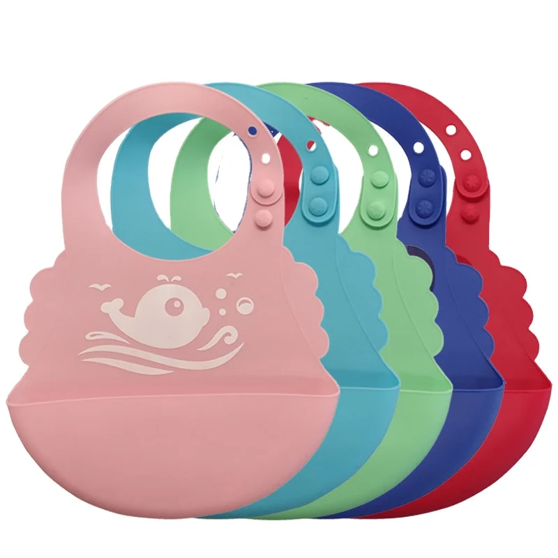 Manufacturers wholesale silicone baby baby meal bib super soft meal pocket children large saliva pocket wash-free