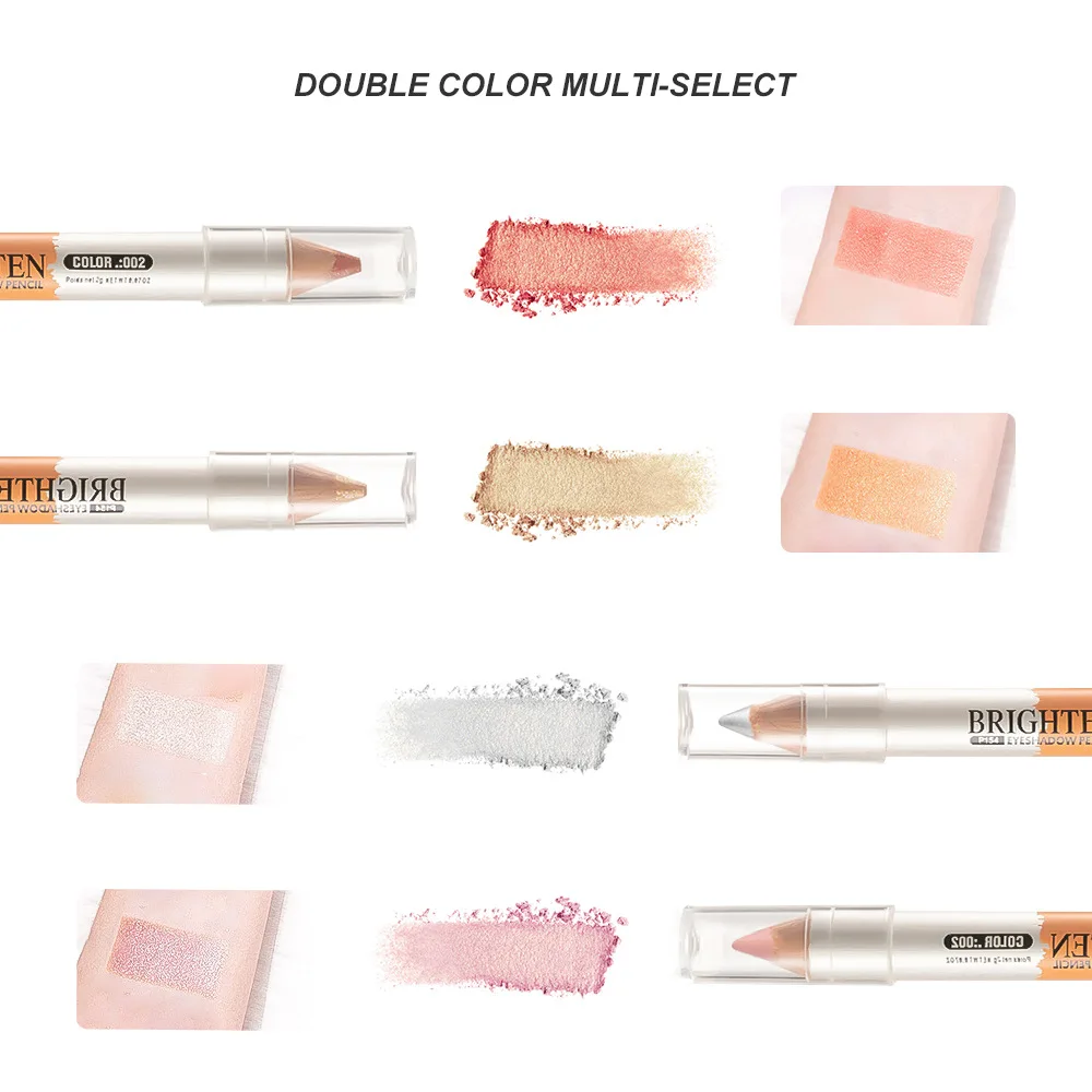 2021 Newest Custom Highlighter Pencil Makaup 4 Colors Smooth Natural Highlighter  Cosmetics Eyebrow Pencil Shimmer Woody Make Up