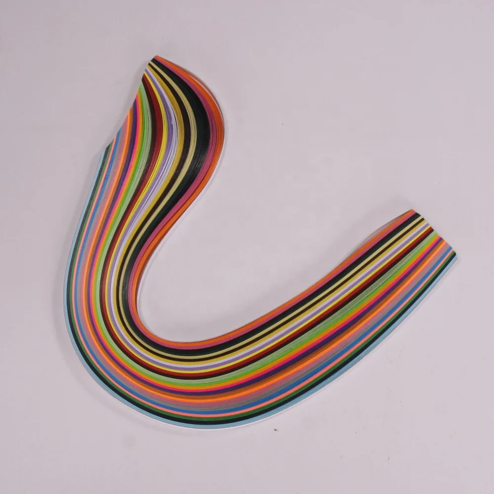 Rainbow color DIY hand craft art Stripes quilling paper