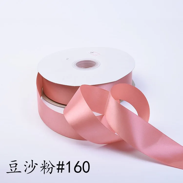 4cm 100yard Decoration Hair ribbon Mix Colors Double single Face red Polyester  satin Gift ribbons  for Wrapping flowers