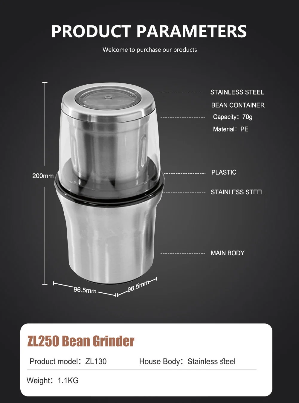 best price  electric coffee grinder machine portable multifunctional  coffee beans grinders conical burr coffee bean grinder sta