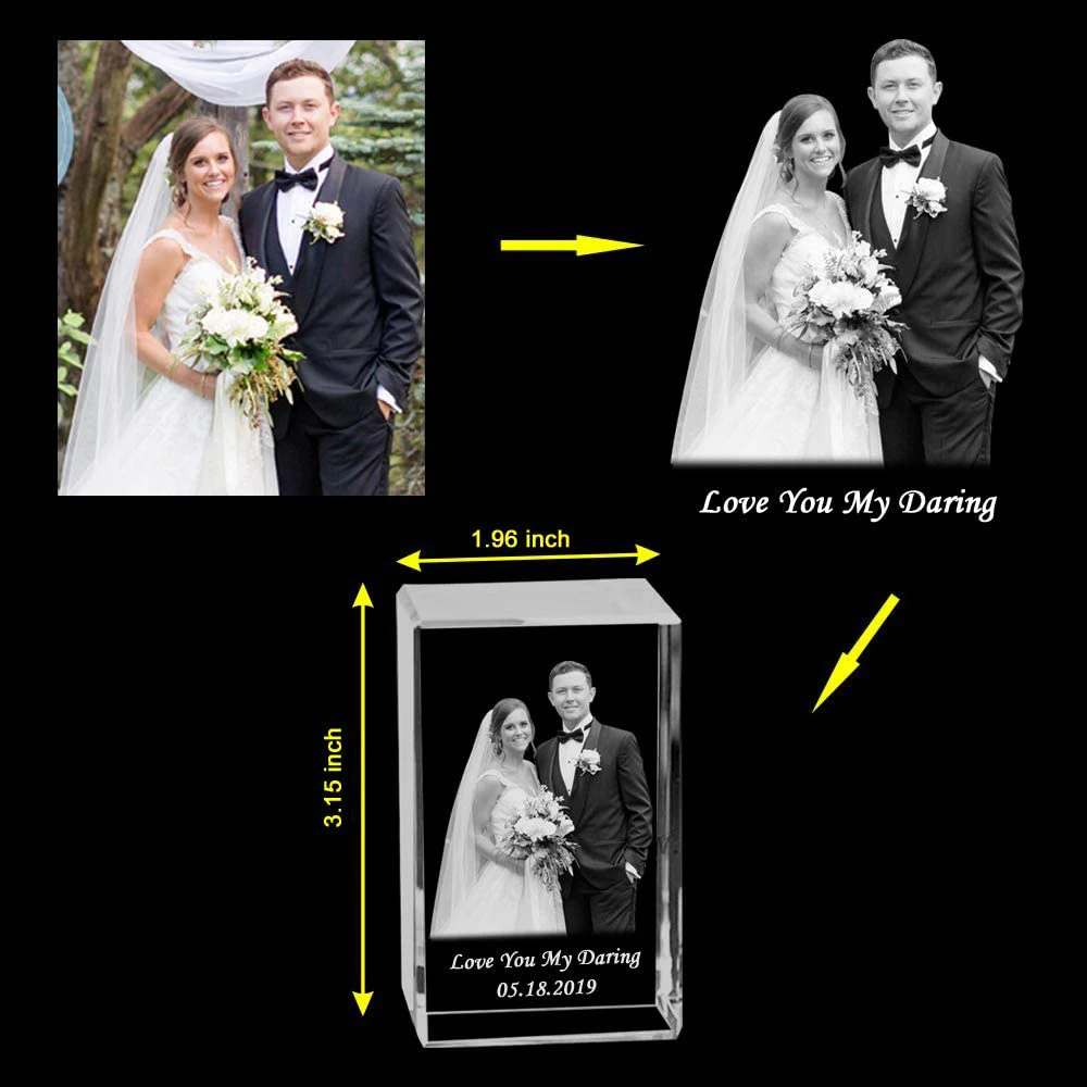Personalised Custom 3D Laser Engraving Photo Coated Sublimation Crystals Glass Frame Blanks Crystal