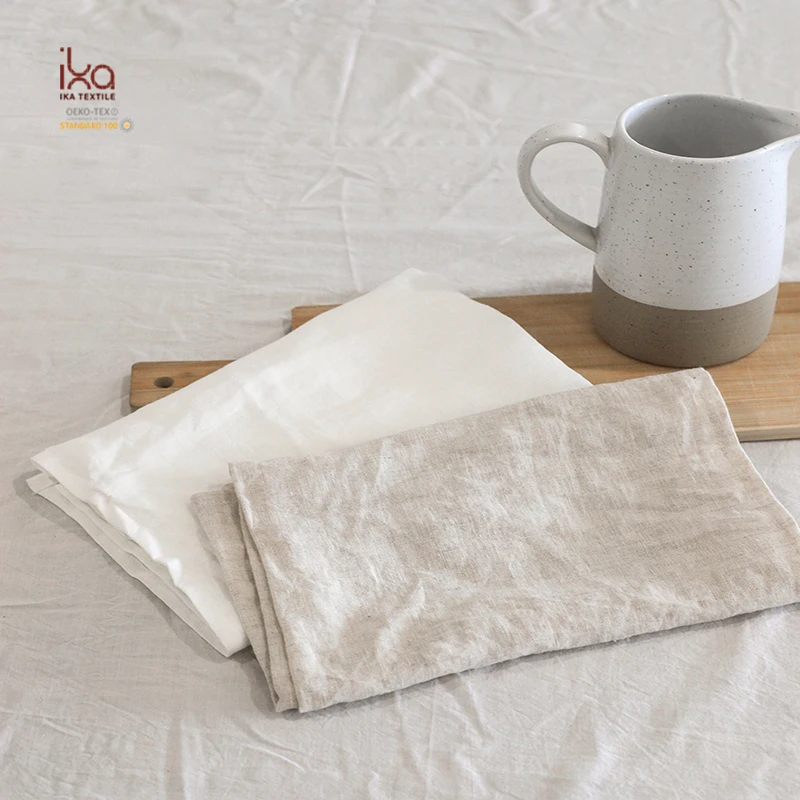 Eco-friendly Soft Blank Plain Commercial Custom Made Digital Printing Embroidered Linen Tea Towels with Logo
