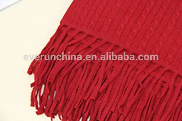 50DA68 100% wool cashmere thick oversized cable knit luxury knit sofa throw blanket