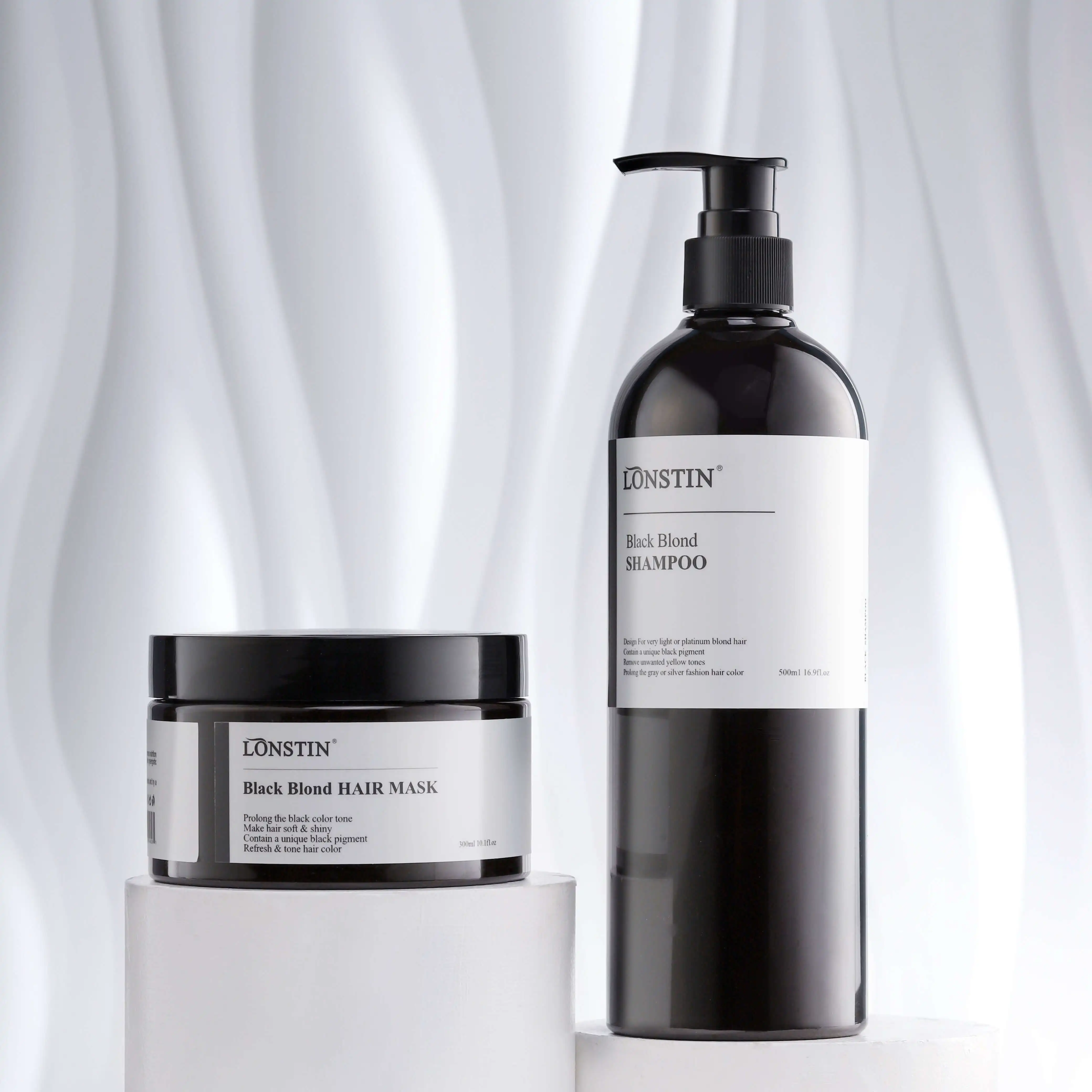 Lonstin oem organic salon professional shampoo no yellow silver hair shampoo for blonde dyed color-treated hair