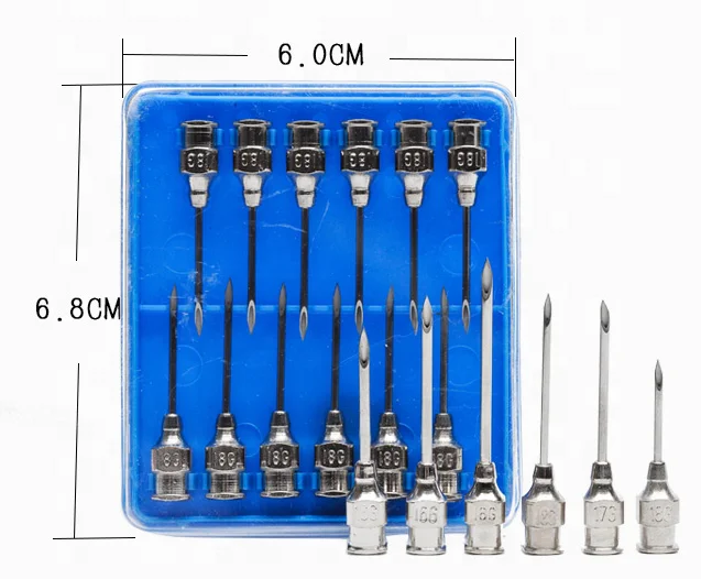 Metal injector needle stainless steel needles veterinary syringe needle.14g*13mm/15mm/20mm/25mm/32mm/38mm/50mm