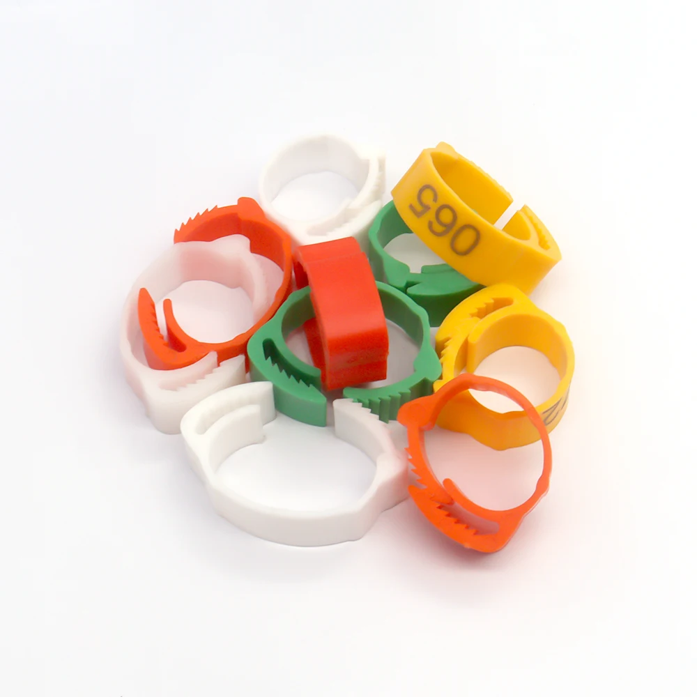 100 PCS Plastic Chicken Foot Rings For Pigeon Leg Foot Adjustable Chicken Foot Rings Poultry Ring