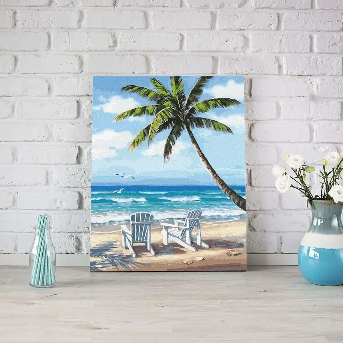 JEIKAI  Home Paradise Beach  Picture   Hand  painting Printed Portrait Paintings paint by numbers